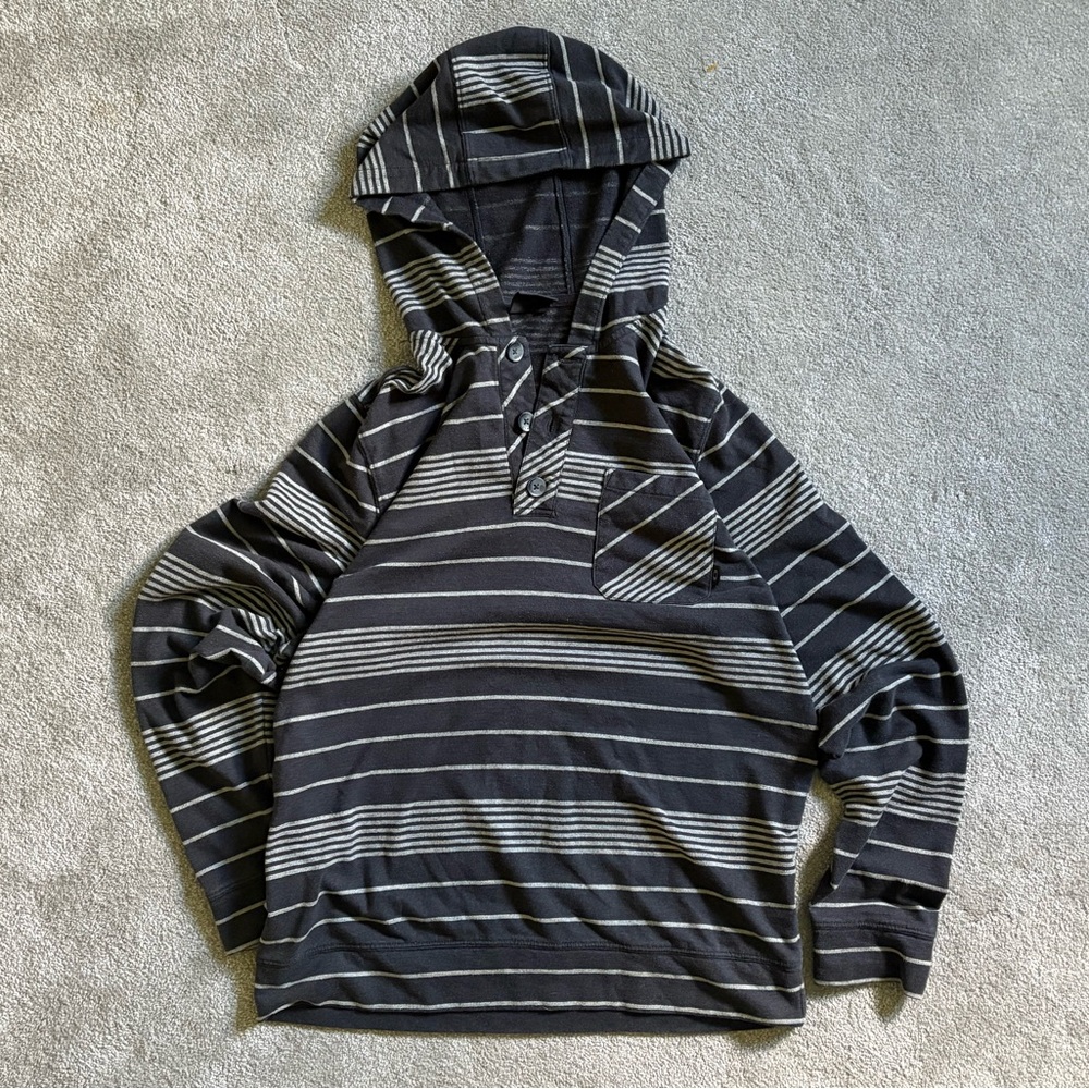 Oakley Black and Gray Striped Hoodie